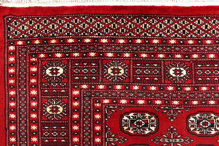 Red Bokhara Rug 8' x 10' 4" Hand-Knotted | No. QA75476