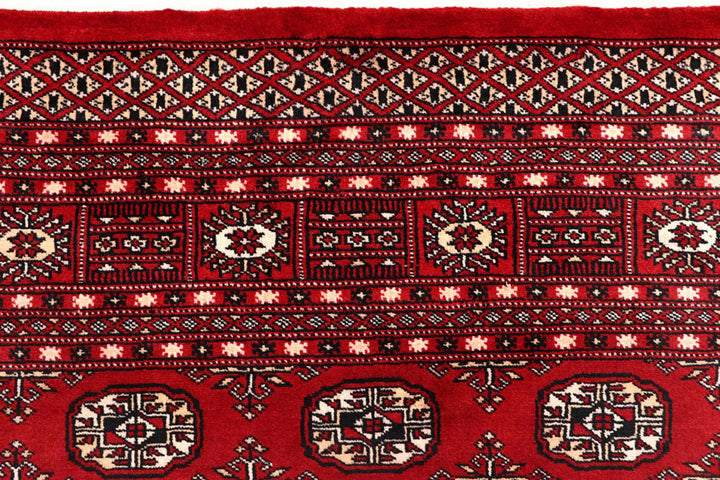 Red Bokhara Rug 8' x 10' 4" Hand-Knotted | No. QA75476