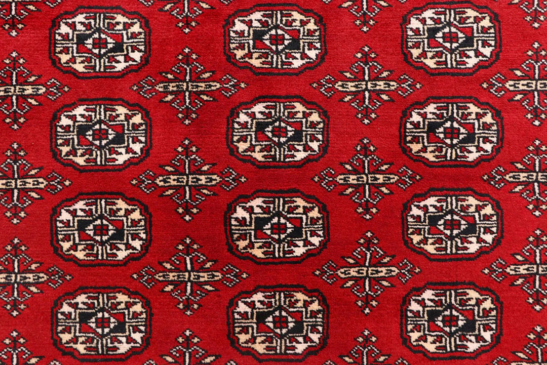 Red Bokhara Rug 8' x 10' 4" Hand-Knotted | No. QA75476