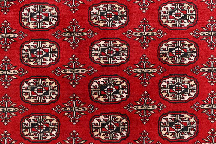 Red Bokhara Rug 8' x 10' 4" Hand-Knotted | No. QA75476
