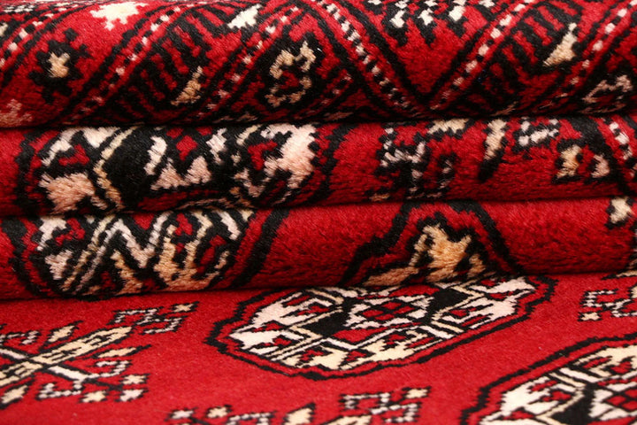 Red Bokhara Rug 8' x 10' 4" Hand-Knotted | No. QA75476