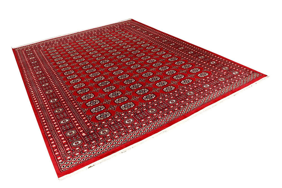 Red Bokhara Rug 8' x 10' 4" Hand-Knotted | No. QA75476
