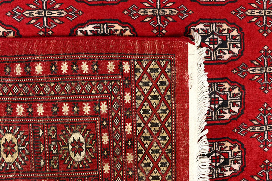 Red Bokhara Rug 8' x 10' 4" Hand-Knotted | No. QA75476