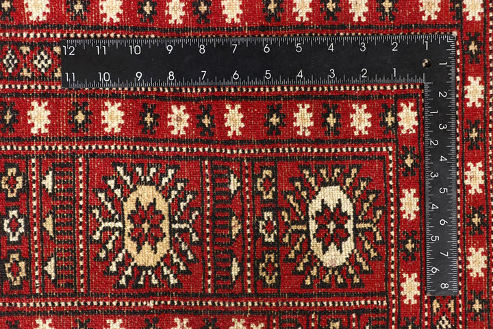 Red Bokhara Rug 8' x 10' 4" Hand-Knotted | No. QA75476
