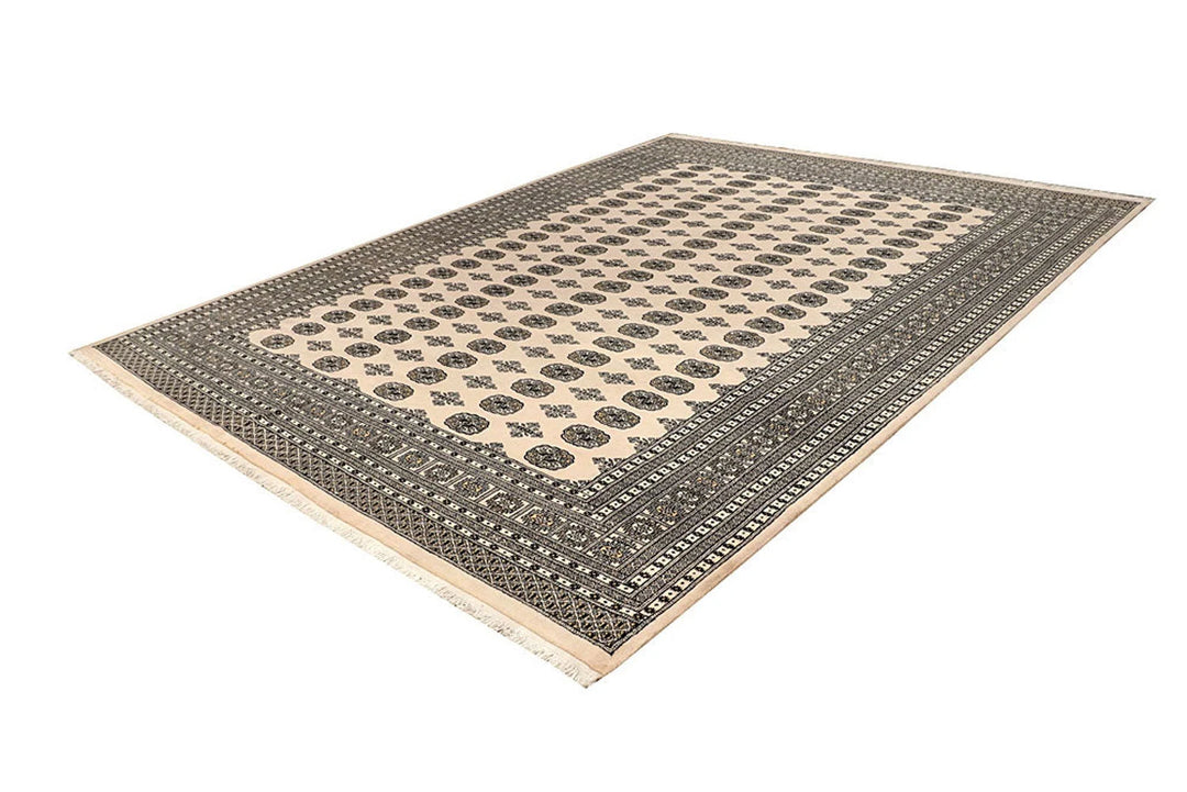 Brown Pakistani Bokhara Rug 9' 3" x 12' Hand-Knotted | No. QA75484