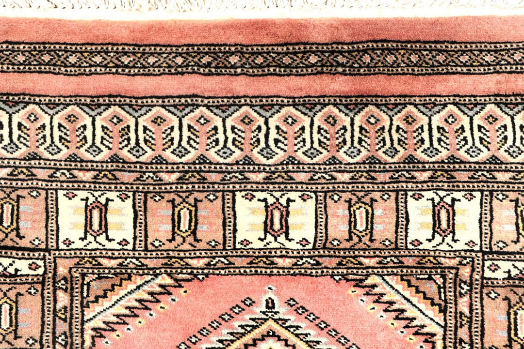 Salmon Pakistani Jaldar Runner 2' 7" x 7' 4" Hand-Knotted | No. QA75486