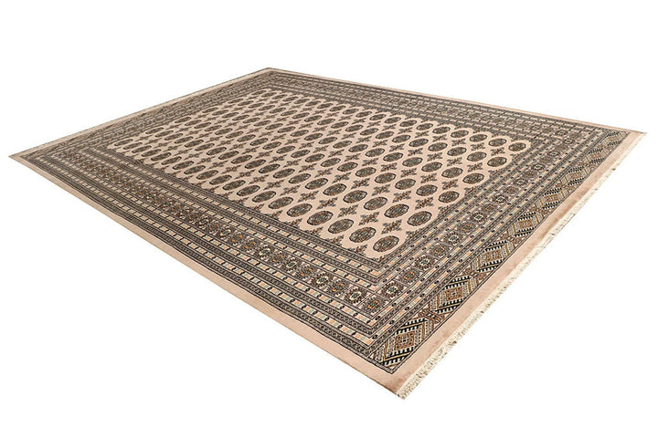 Brown Pakistani Bokhara Rug 9' 2" x 12' 1" Hand-Knotted | No. QA75511