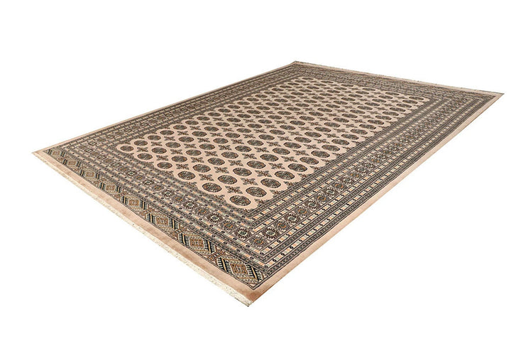 Brown Pakistani Bokhara Rug 9' 2" x 12' 1" Hand-Knotted | No. QA75511