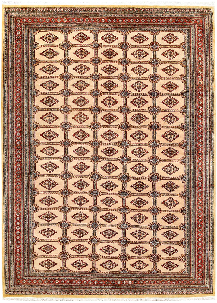 Brown Pakistani Jaldar Rug 8' 1" x 11' 1" Hand-Knotted | No. QA75539