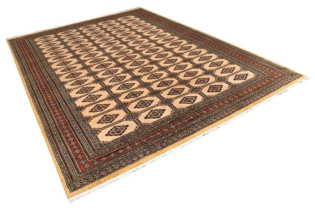 Brown Pakistani Jaldar Rug 8' 1" x 11' 1" Hand-Knotted | No. QA75539
