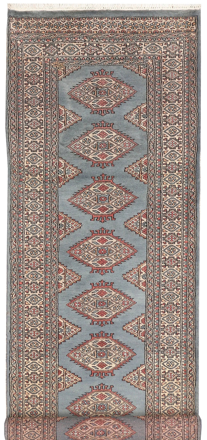 Dark Grey Pakistani Jaldar Runner 2' 7" x 8' 8" Hand-Knotted | No. QA75598