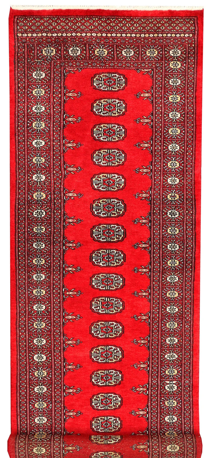 Red Bokhara Rug 2' 6" x 9' 1" Hand-Knotted | No. QA75624