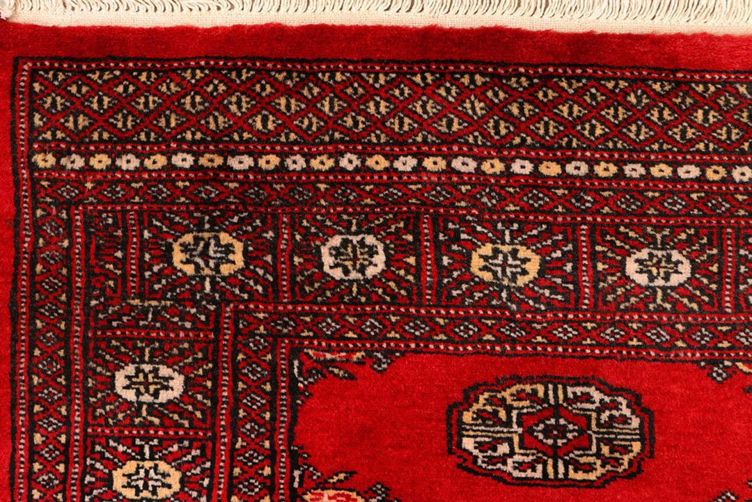 Red Bokhara Rug 2' 6" x 9' 1" Hand-Knotted | No. QA75624