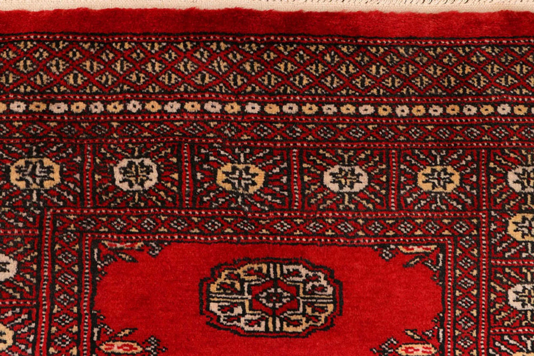 Red Bokhara Rug 2' 6" x 9' 1" Hand-Knotted | No. QA75624