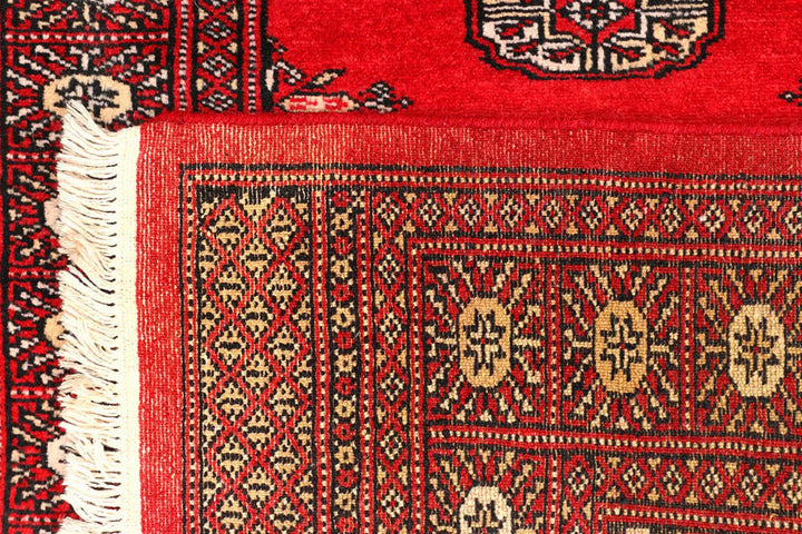 Red Bokhara Rug 2' 6" x 9' 1" Hand-Knotted | No. QA75624