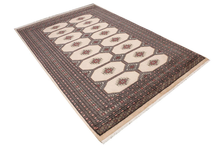 Wheat Pakistani Jaldar Rug 5' 7" x 8' 6" Hand-Knotted | No. QA75878