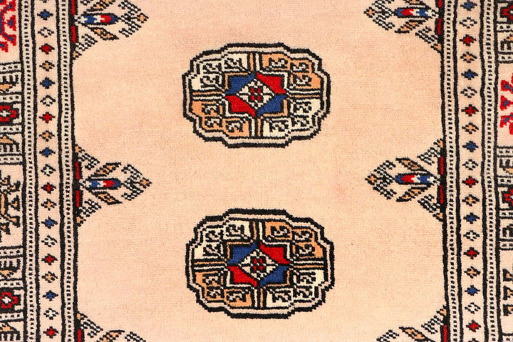 Tan Pakistani Bokhara Rug 2' 7" x 10' 6" Hand-Knotted | No. QA75903