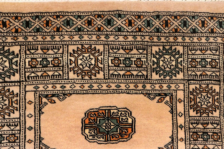 Tan Pakistani Bokhara Rug 2'6" x 9' Hand-Knotted | No. QA76033