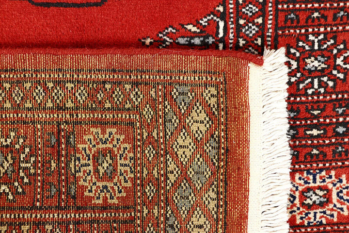 Orange Red Pakistani Bokhara Rug 2' 7" x 14' 1" Hand-Knotted | No. QA76243