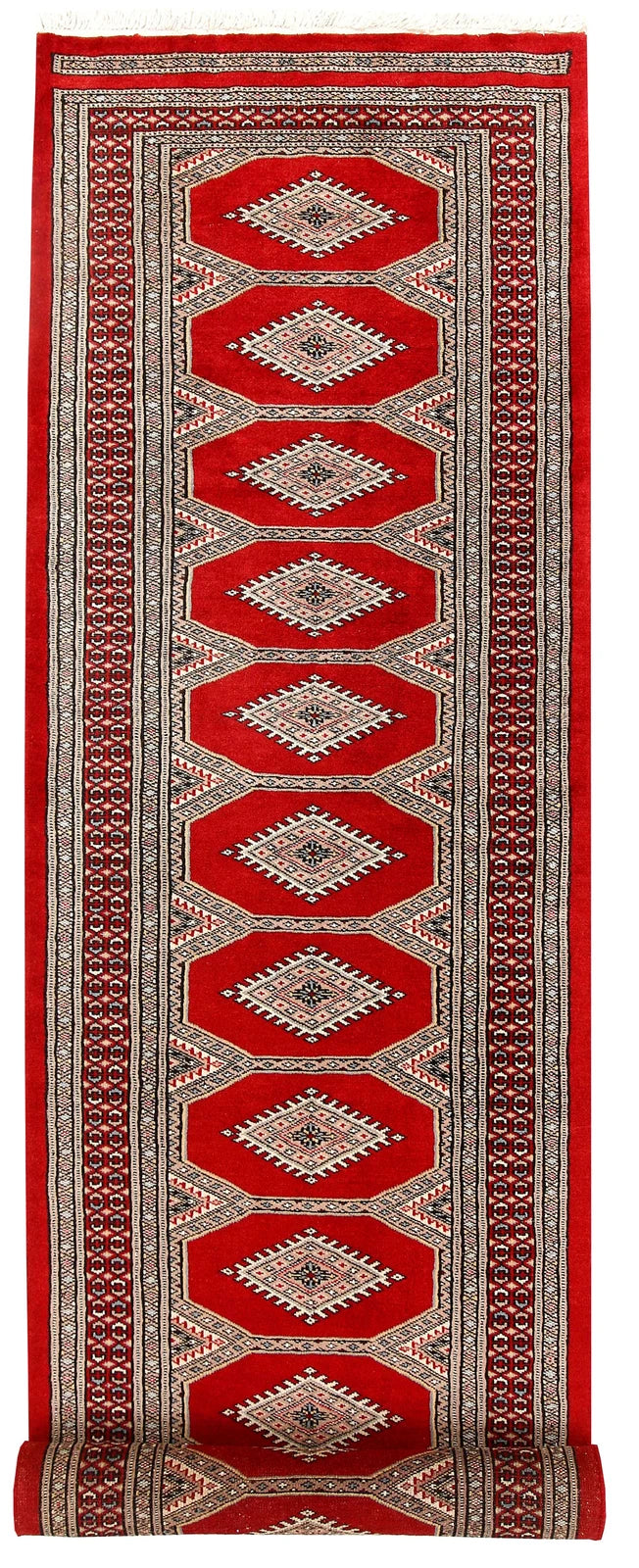 Red Pakistani Jaldar Rug 2' 5" x 8' 11" Hand-Knotted | No. QA76407