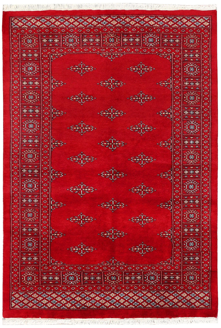 Red Butterfly Rug 4' x 5' 10" Hand-Knotted | No. QA76507
