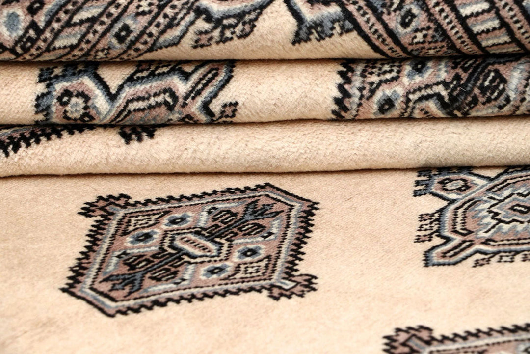 Brown Pakistani Jaldar Rug 6' 9" x 8' 5" Hand-Knotted | No. QA76724