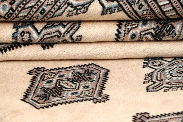 Brown Pakistani Jaldar Rug 6' 9" x 8' 5" Hand-Knotted | No. QA76724
