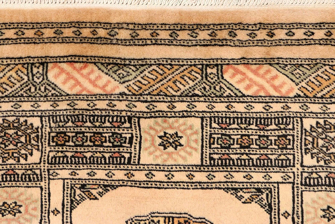 Navajo White Pakistani Bokhara Runner 2' 7" x 10' 4" Hand-Knotted | No. QA76817