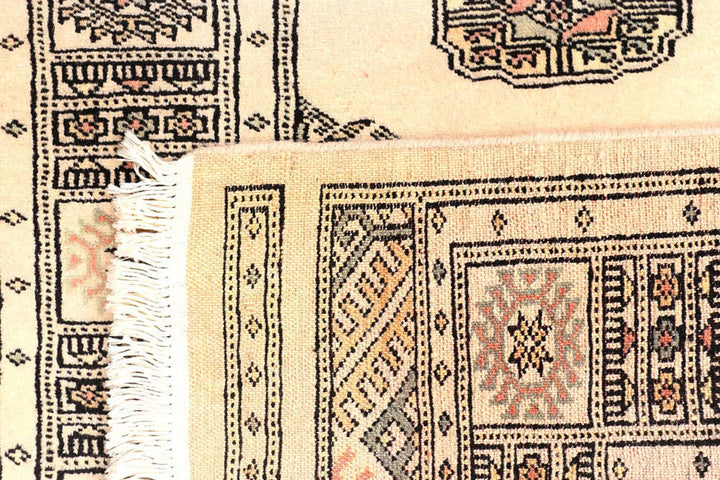 Navajo White Pakistani Bokhara Runner 2' 7" x 10' 4" Hand-Knotted | No. QA76817