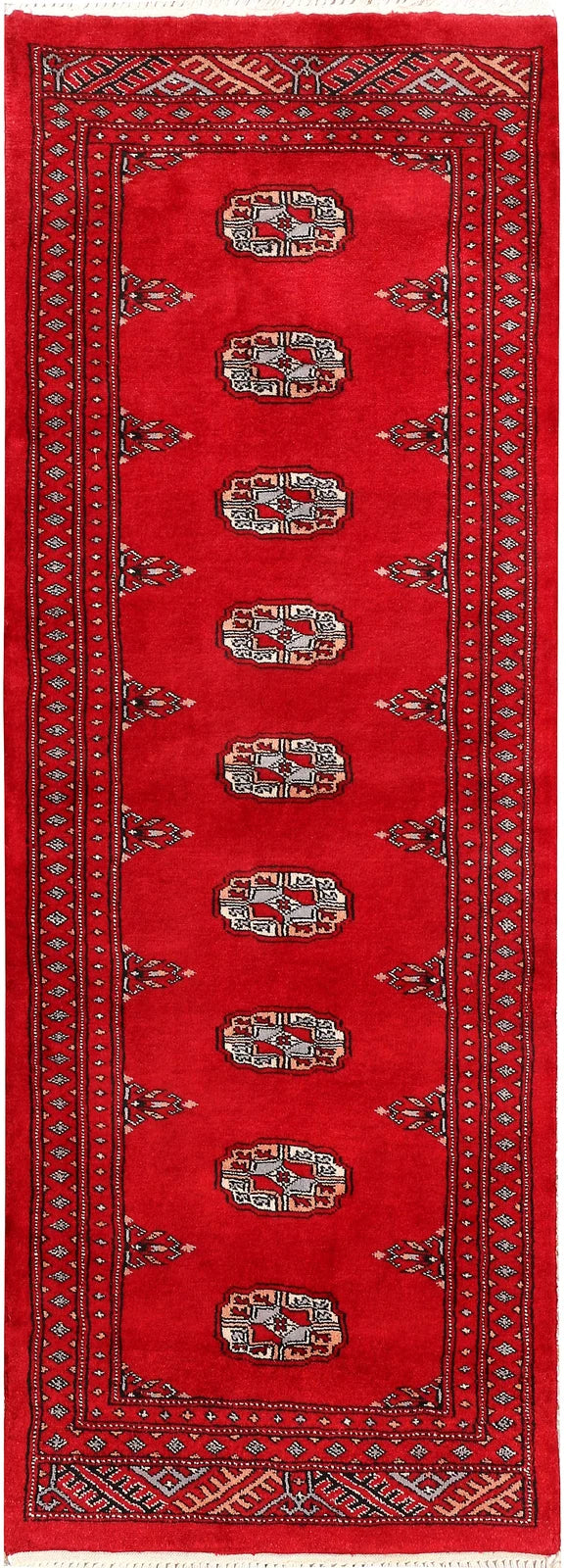 Red Bokhara Rug 2' x 5' 8" Hand-Knotted | No. QA76842