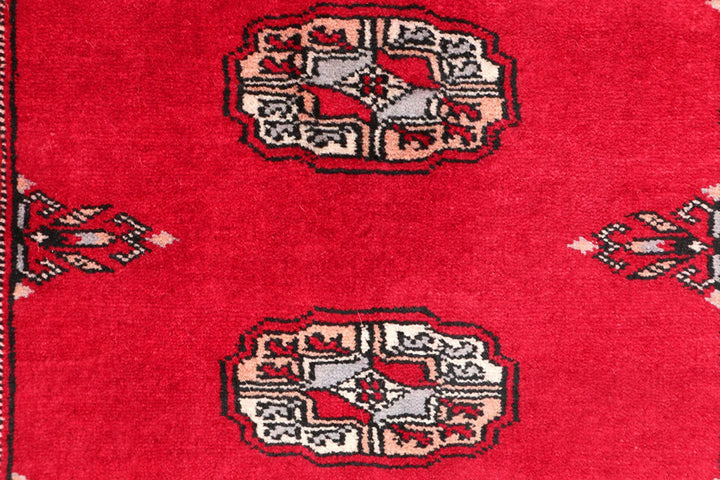 Red Bokhara Rug 2' x 5' 8" Hand-Knotted | No. QA76842