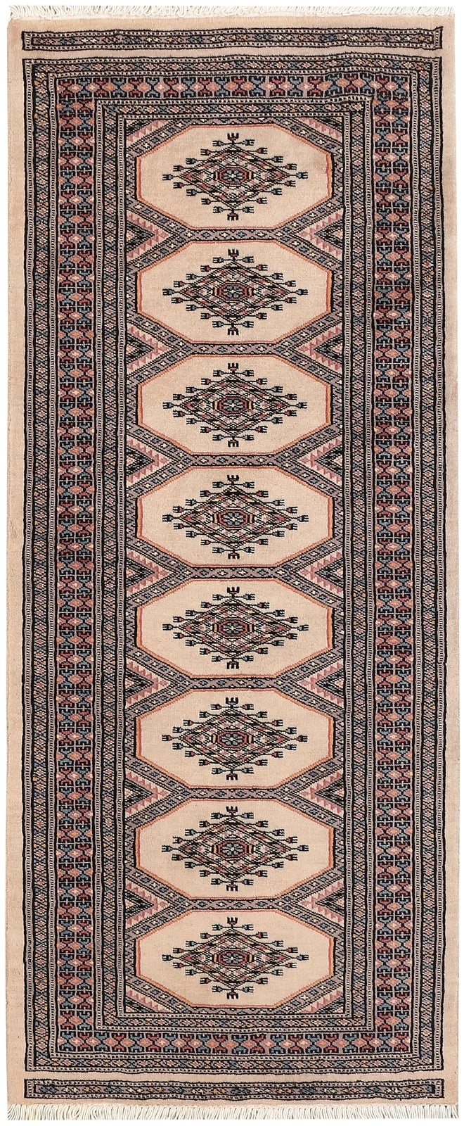 Wheat Pakistani Jaldar Rug 2' 1" x 5' 1" Hand-Knotted | No. QA76948
