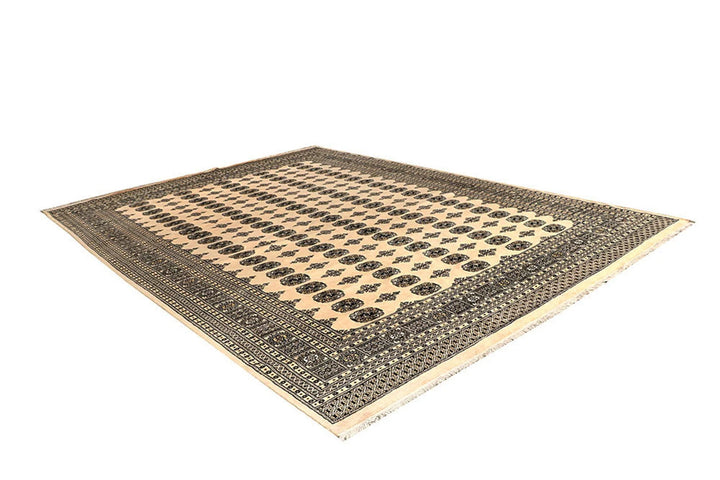 Brown Pakistani Bokhara Rug 9' x 12'3" Hand-Knotted | No. QA76994