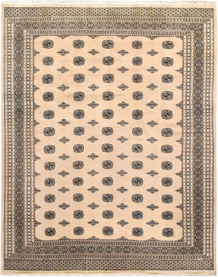 Brown Pakistani Bokhara Rug 9' 10" x 12' 4" Hand-Knotted | No. QA77010