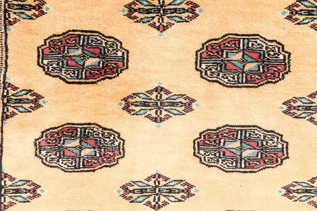 Yellow Pakistani Bokhara Rug 3' 1" x 5' 10" Hand-Knotted | No. QA77142