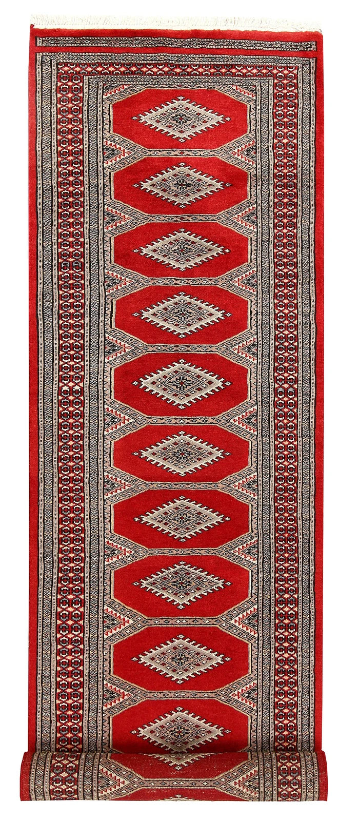 Firebrick Pakistani Jaldar Runner 2' 4" x 9' 1" Hand-Knotted | No. QA77290