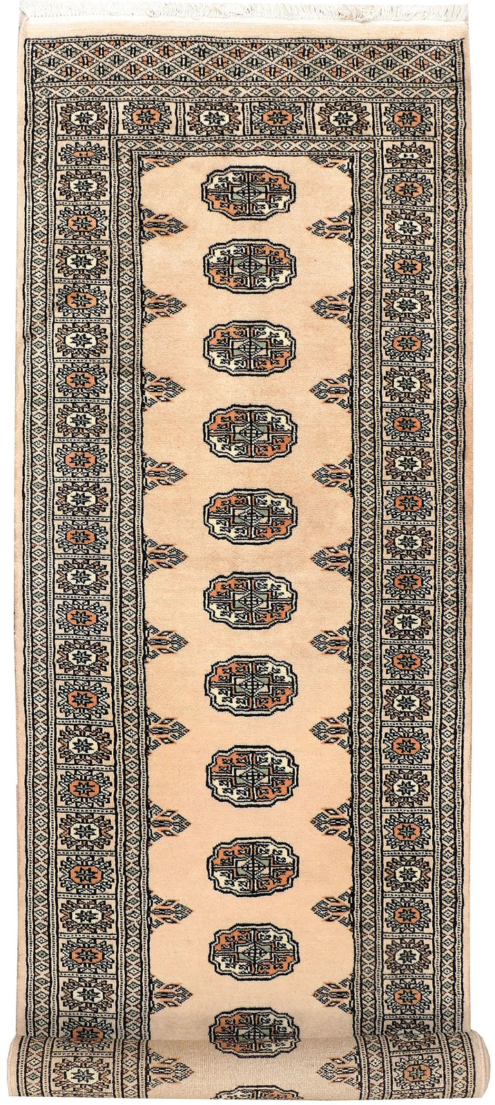 Brown Pakistani Bokhara Rug 2' 7" x 9' 6" Hand-Knotted | No. QA77386