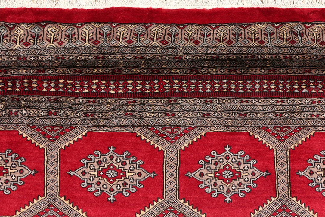 Firebrick Pakistani Jaldar Rug 6' 8" x 10' 10" Hand-Knotted | No. QA77667