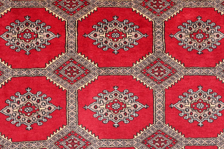 Firebrick Pakistani Jaldar Rug 6' 8" x 10' 10" Hand-Knotted | No. QA77667