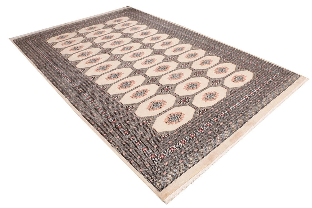Bisque Pakistani Jaldar Rug 6' 8" x 10' Hand-Knotted | No. QA77716