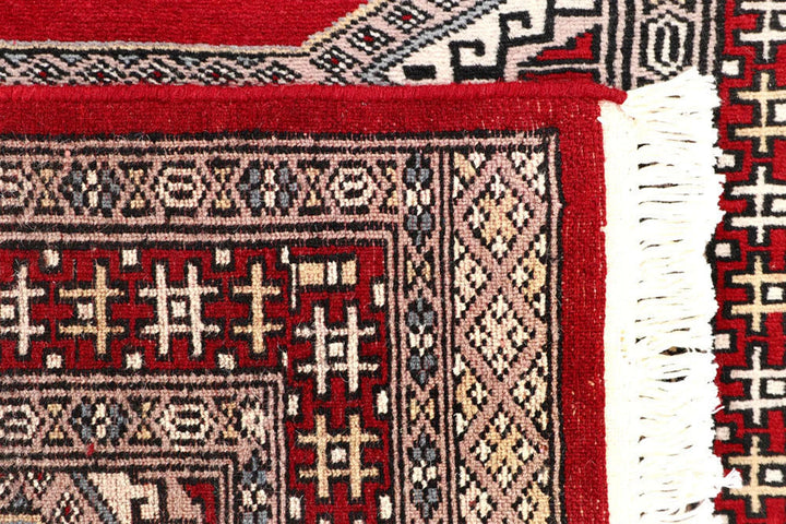 Red Pakistani Jaldar Rug 2' 7" x 9' 8" Hand-Knotted | No. QA77922