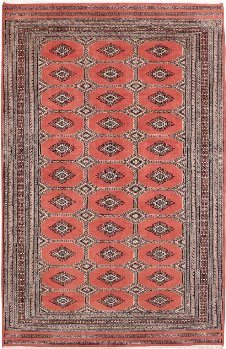 Red Jaldar Rug 6' 7" x 10' 3" Hand-Knotted | No. QA77985