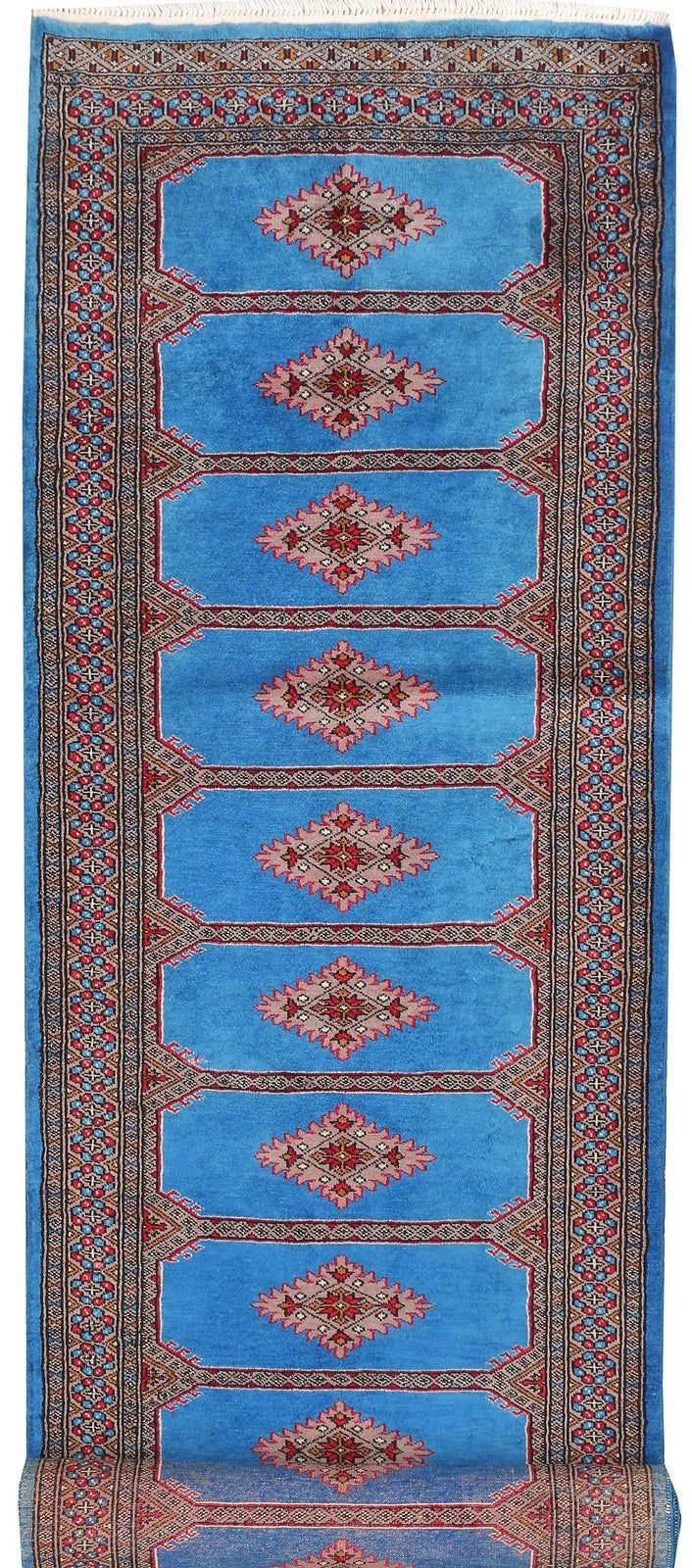Blue Pakistani Jaldar Rug 2' 8" x 10' 9" Hand-Knotted | No. QA78008