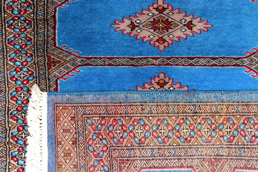 Blue Pakistani Jaldar Rug 2' 8" x 10' 9" Hand-Knotted | No. QA78008