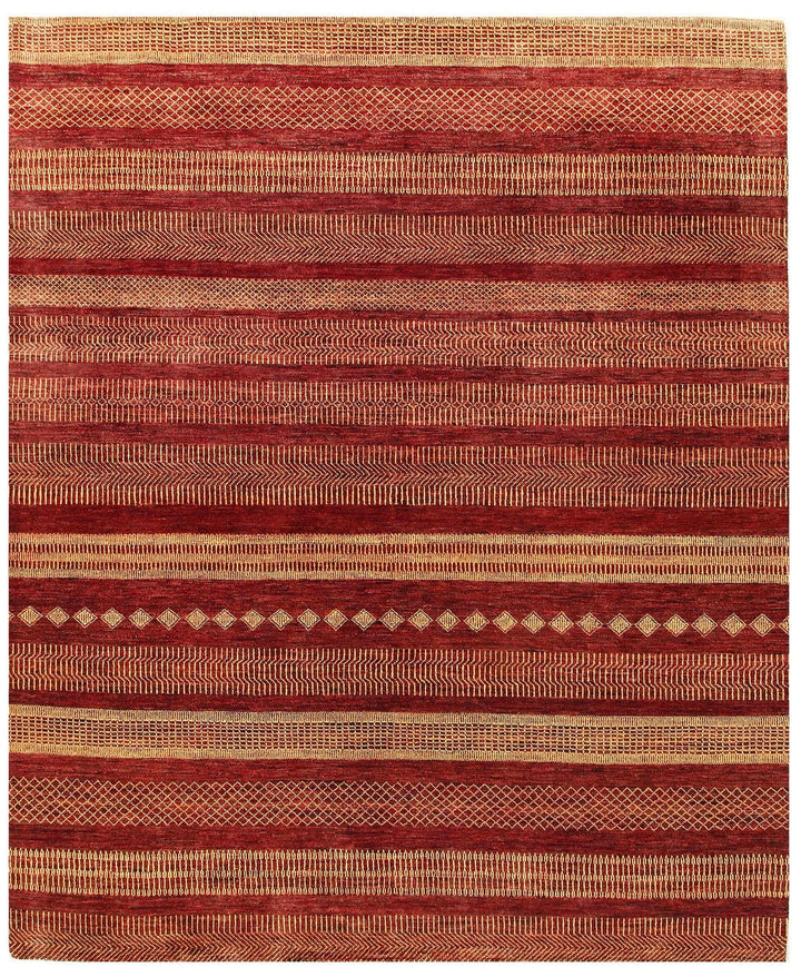 Pakistani Gabbeh Rug 8' x 9'9" Hand-Knotted | No. QA78124