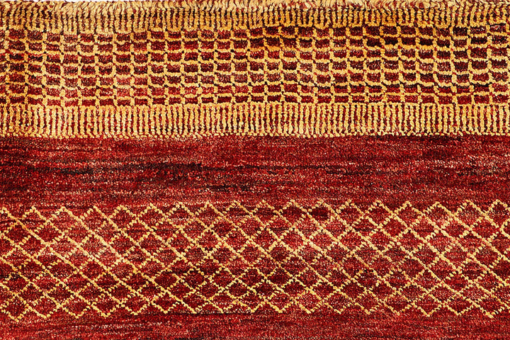 Pakistani Gabbeh Rug 8' x 9'9" Hand-Knotted | No. QA78124