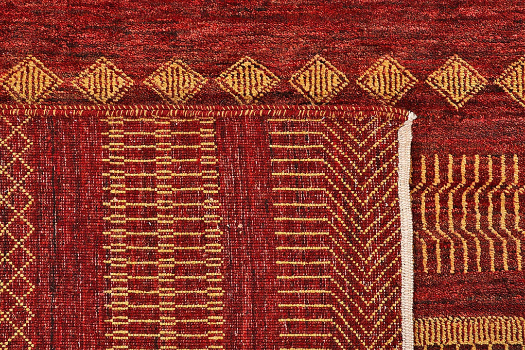 Pakistani Gabbeh Rug 8' x 9'9" Hand-Knotted | No. QA78124