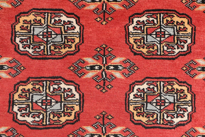 Orange Bokhara Rug 3' 3" x 5' 11" Hand-Knotted | No. QA78251