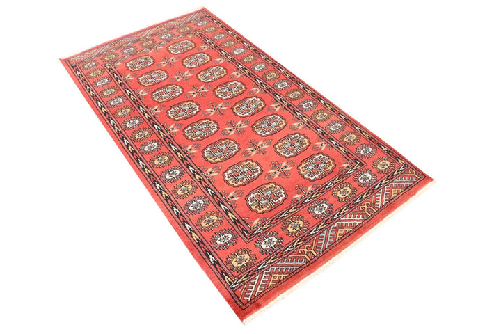Orange Bokhara Rug 3' 3" x 5' 11" Hand-Knotted | No. QA78251