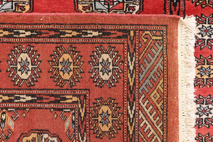 Orange Bokhara Rug 3' 3" x 5' 11" Hand-Knotted | No. QA78251